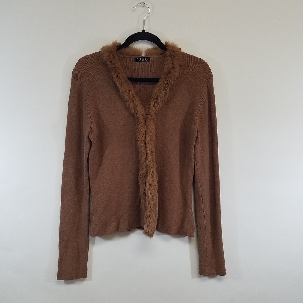 Cabo | Fur trimmed sweater | size M